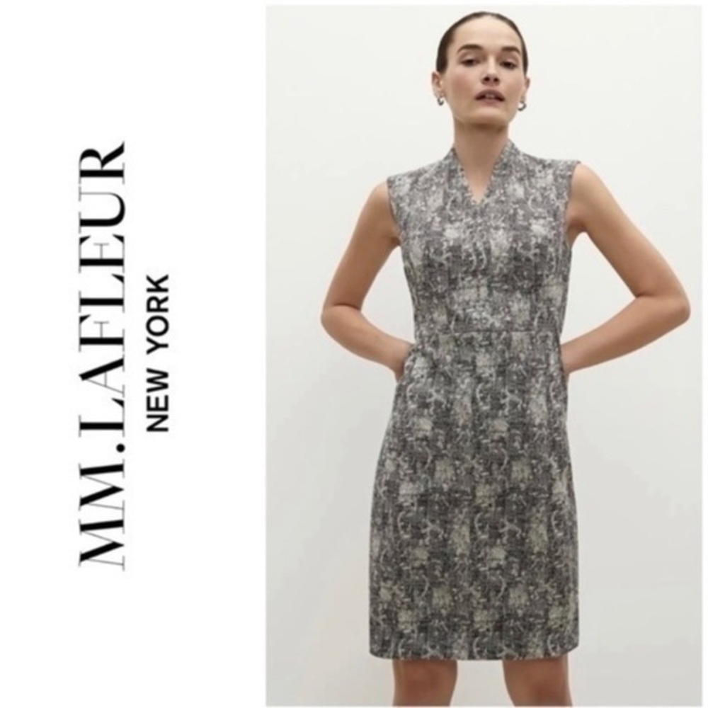 ✅ MM Lafleur Dress Aditi Sheath in Crackle Black White